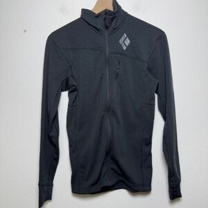Black Diamond Men Full Zip Jacket XS Black Fleece Polartec Outdoor Gorpcore